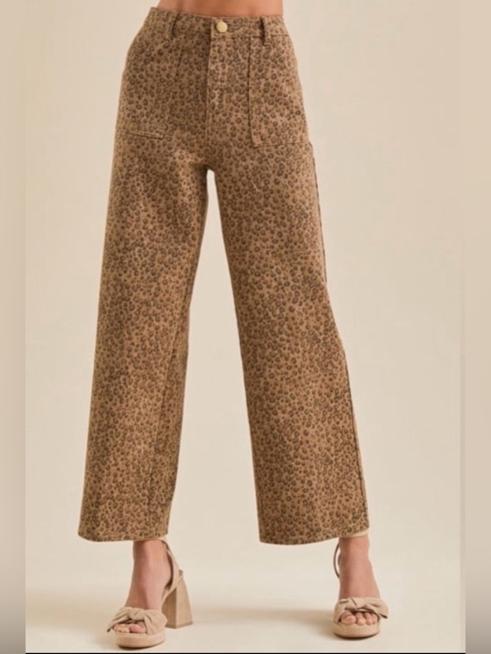 Altar’d State Sz XL Leopard Print Wide Leg Jeans 100% Cotton “Nash”